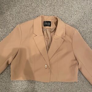 Tan Women's Cropped Blazer